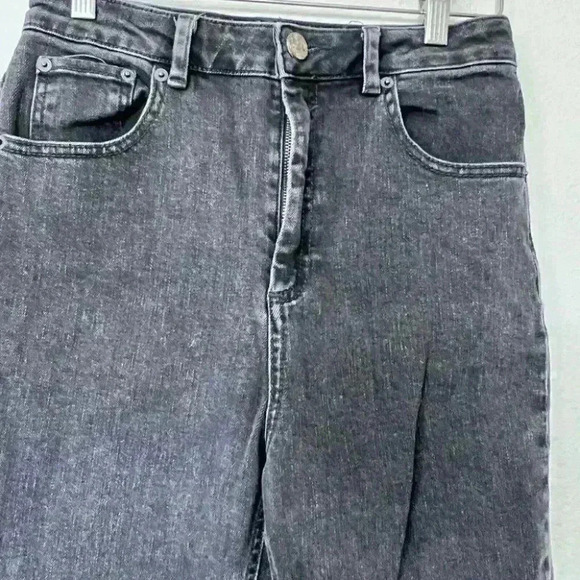 ASOS black faded straight leg jeans womens size W30 L30 high waisted Distressed - Picture 3 of 7